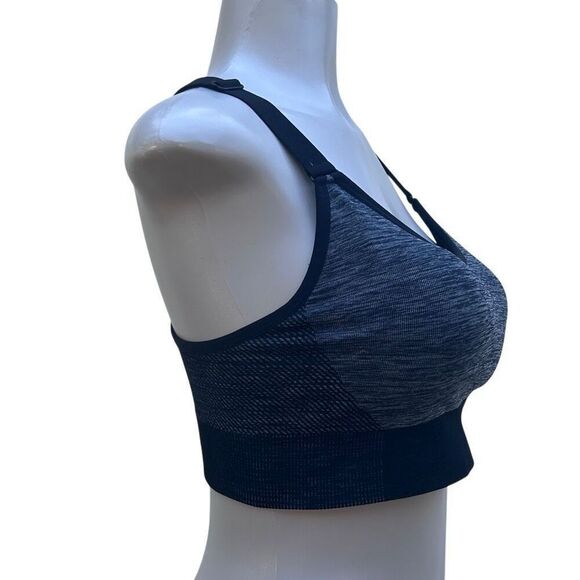 Avia Sports Bra Size XL Black Gray Seamless Keyhole Cami Low Support Racerback - Picture 4 of 13